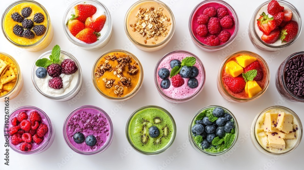 Assortment of Delicious Smoothies Assortment of Delicious Smoothies