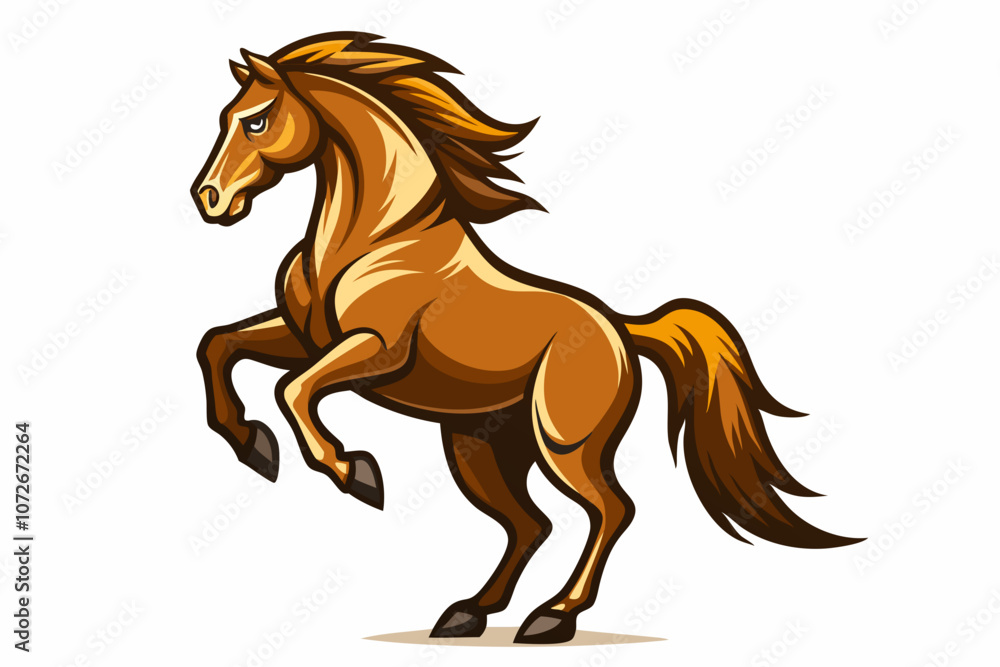 Cute rearing horse of a powerful vector art illustration Cute rearing horse of a powerful vector art illustration