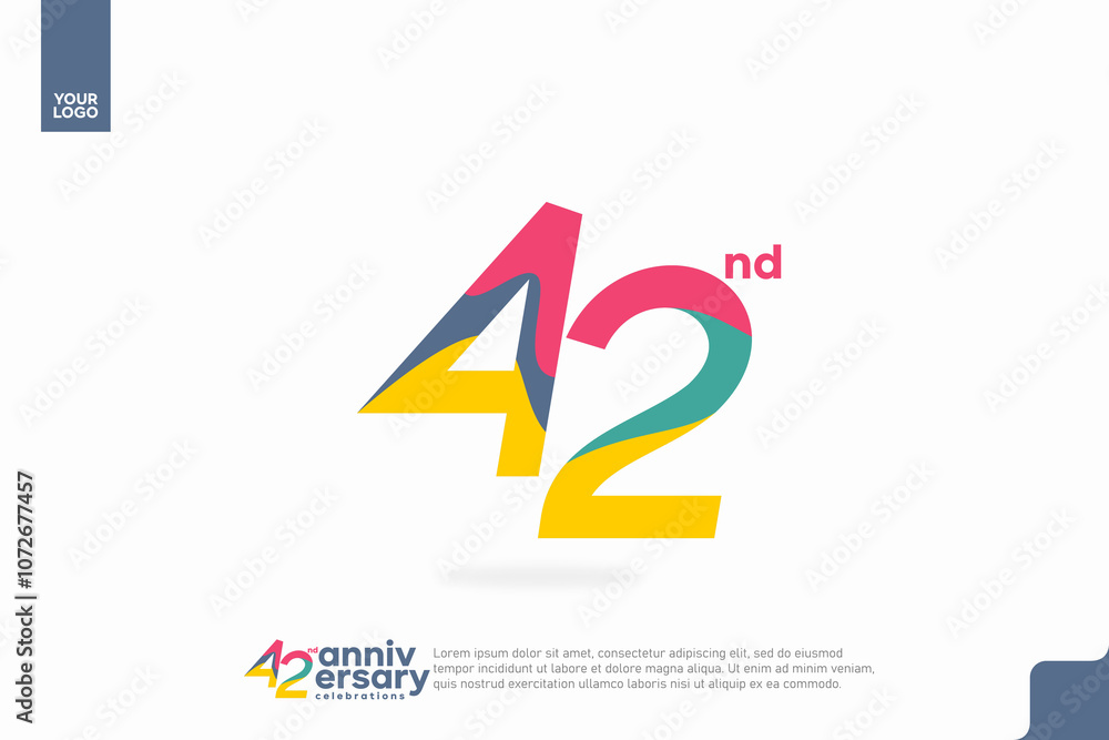Number 42 logo icon design, 42nd birthday logo number, anniversary 42 Number 42 logo icon design, 42nd birthday logo number, anniversary 42