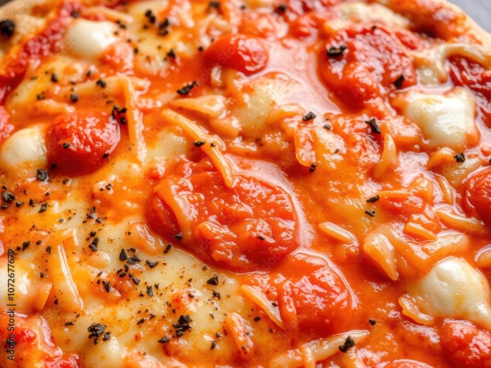 A delicious pizza topped with mozzarella and cheddar cheese, fresh tomatoes, and a blend of herbs and spices, crust, sauce A delicious pizza topped with mozzarella and cheddar cheese, fresh tomatoes, and a blend of herbs and spices, crust, sauce