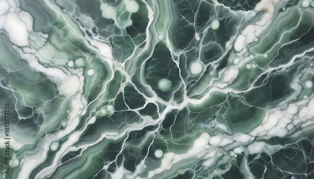 Fototapeta premium Green and White Marble Veins texture 