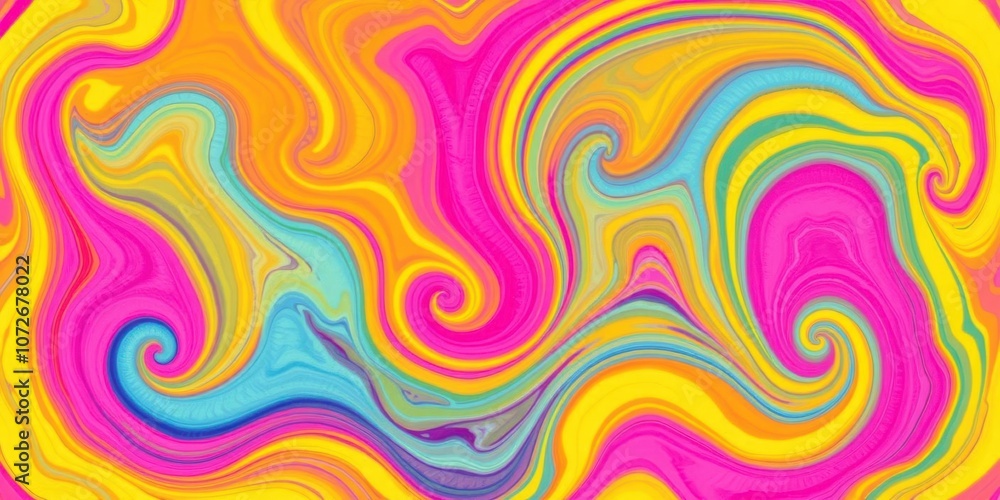 Obraz premium Abstract pink and yellow marble texture background with swirl patterns, marble, pattern