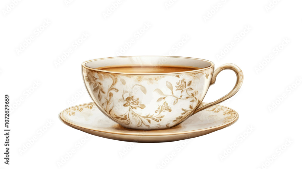 elegant tea cup on a transparent background elegant tea cup on a transparent background