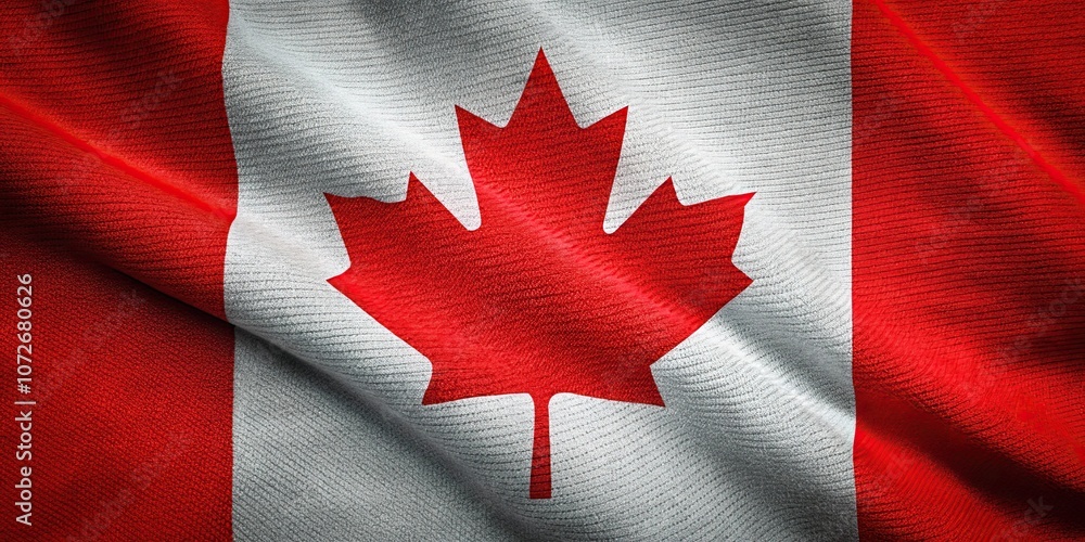 Close up of the Canadian flag, seamless fabric texture , Canada, flag, maple leaf, symbol, red and white, national Close up of the Canadian flag, seamless fabric texture , Canada, flag, maple leaf, symbol, red and white, national
