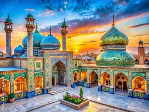 Captivating Urban Exploration of Imamzadehye Ali Ebne Hamze Mausoleum and Mosque in Shiraz, Iran Showcasing Architectural Splendor and Historical Significance photo