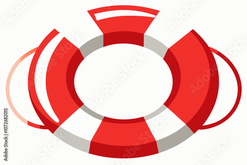 An orange lifebuoy ring isolated on a white background vector illustration