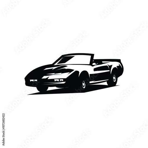 Kitt Knight Rider car vector silhouette. isolated white background view from the side. best for logo, badge, emblem, icon, sticker design.