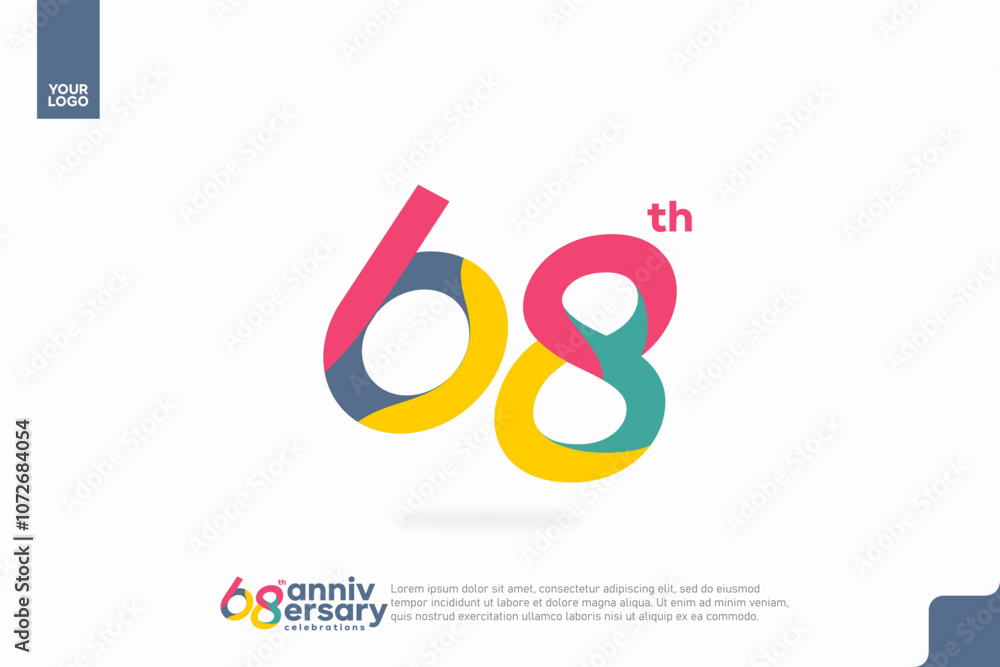 Number 68 logo icon design, 68th birthday logo number, anniversary 68 Number 68 logo icon design, 68th birthday logo number, anniversary 68