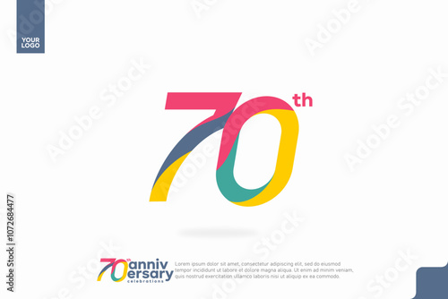 Number 70 logo icon design, 70th birthday logo number, anniversary 70