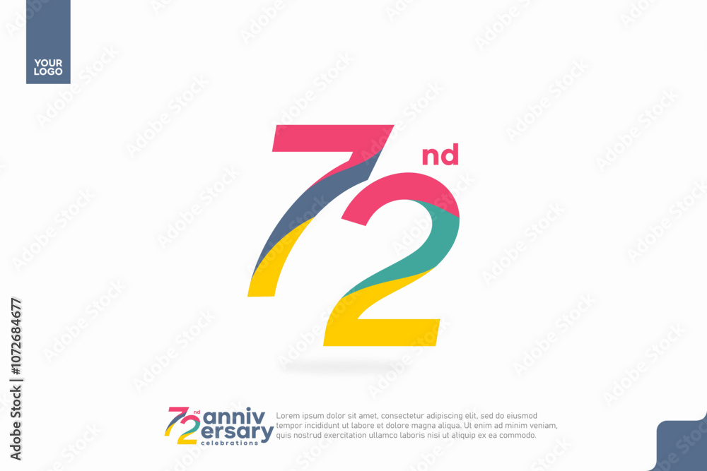 Number 72 logo icon design, 72nd birthday logo number, anniversary 72 Number 72 logo icon design, 72nd birthday logo number, anniversary 72