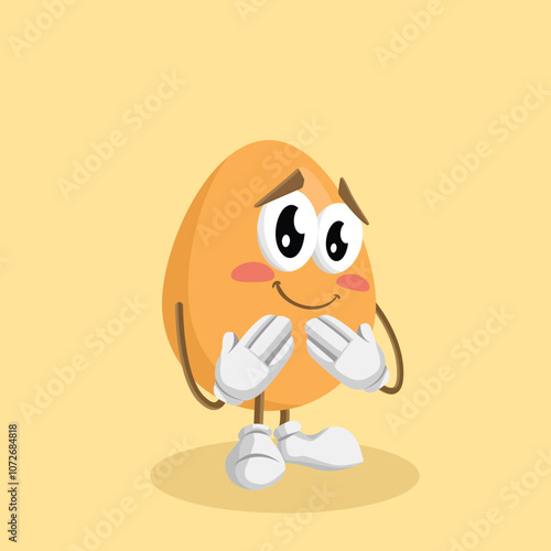 Egg Logo mascot ashamed pose photo