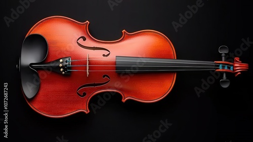 Classic Violin Instrument on Black Background Music Orchestra String Concert