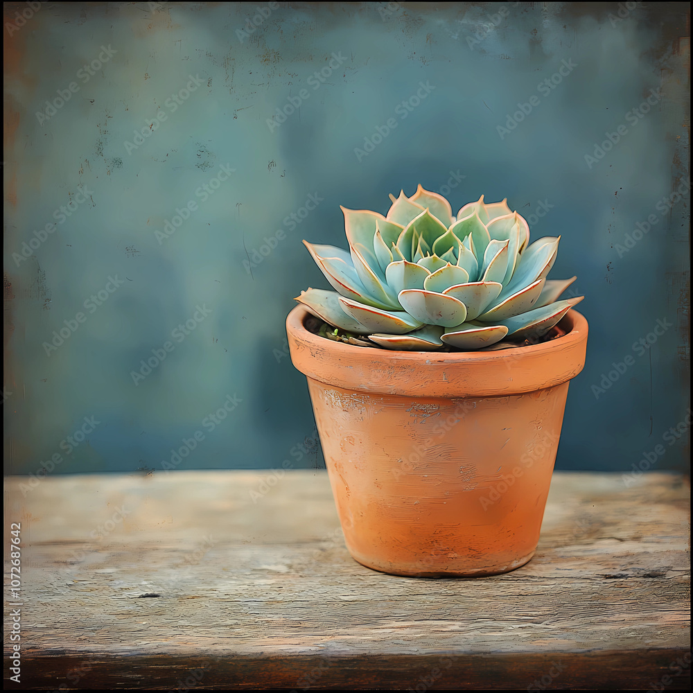 Outdoor Succulent in Terracotta Pot on Brick Wall Highlighting Cozy Outdoor Garden Charm Outdoor Succulent in Terracotta Pot on Brick Wall Highlighting Cozy Outdoor Garden Charm