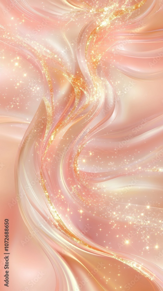 Abstract Pink and Gold Swirl Background with Glitter and Sparkles. Abstract Pink and Gold Swirl Background with Glitter and Sparkles.