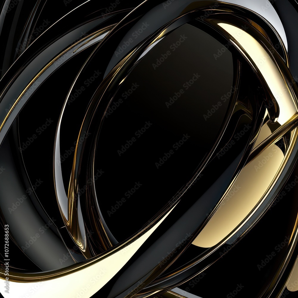 Abstract Black and Gold Swirling Design - Modern Luxury Geometric Background Abstract Black and Gold Swirling Design - Modern Luxury Geometric Background