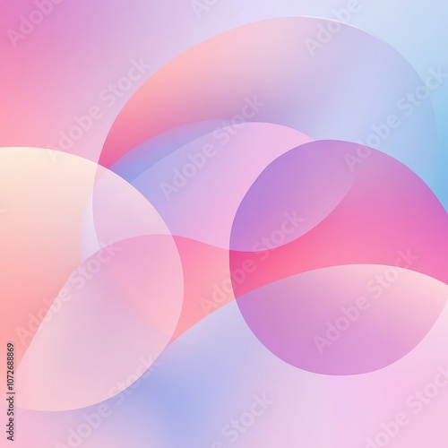 Abstract Pastel Background with Overlapping Circles and Gradient Colors.