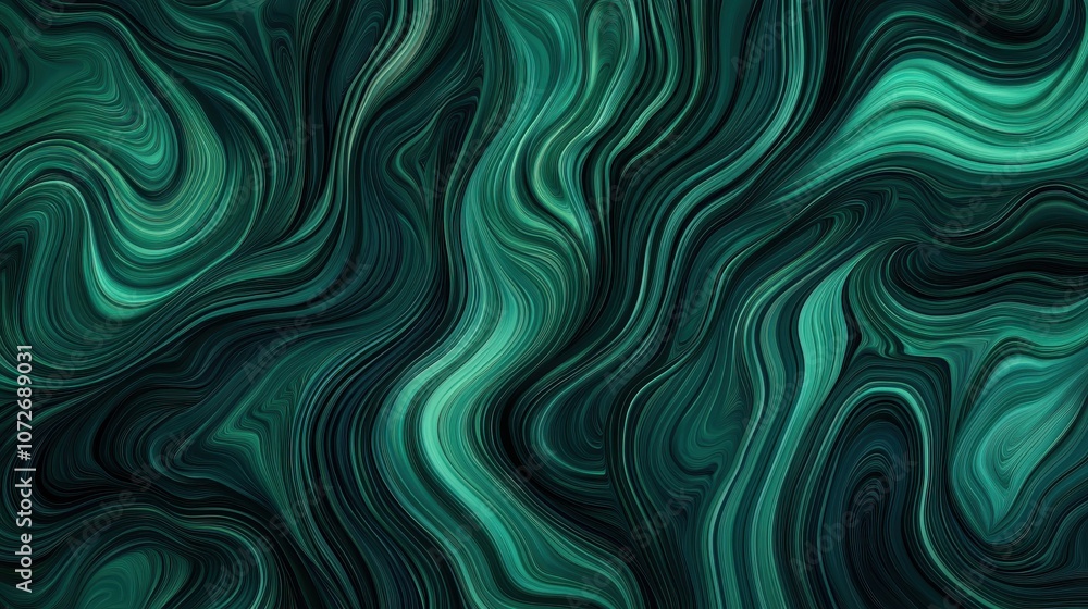 Abstract Green Swirls Background Texture, Digital Art, Modern Design. Abstract Green Swirls Background Texture, Digital Art, Modern Design.