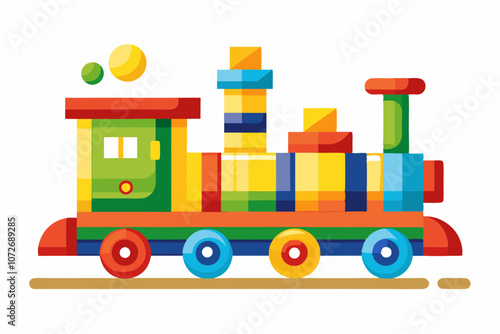 Colorful wooden train toy for developing of baby logic
