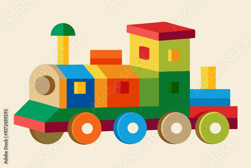  Colorful wooden train toy for developing of baby logic