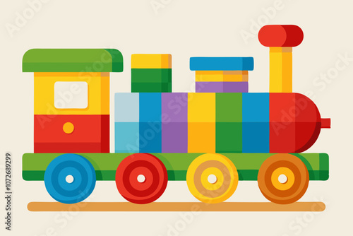  Colorful wooden train toy for developing of baby logic photo