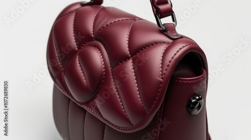 A chic and functional crossbody bag in a deep shade of burgundy featuring an inflatable s for a playful touch. photo