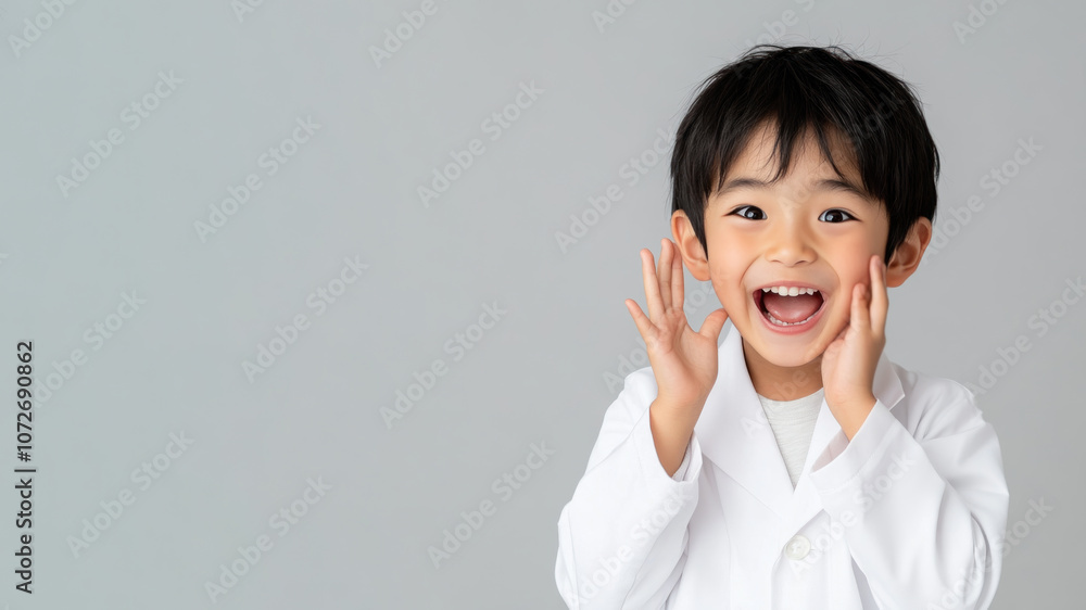Japanese little boy smiling excited wearing doctor lab coat image ideals Japanese little boy smiling excited wearing doctor lab coat image ideals