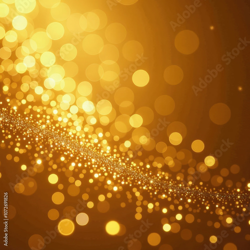 Gold luxury glitter dust sparkles against a black background, symbolizing luxury and celebration