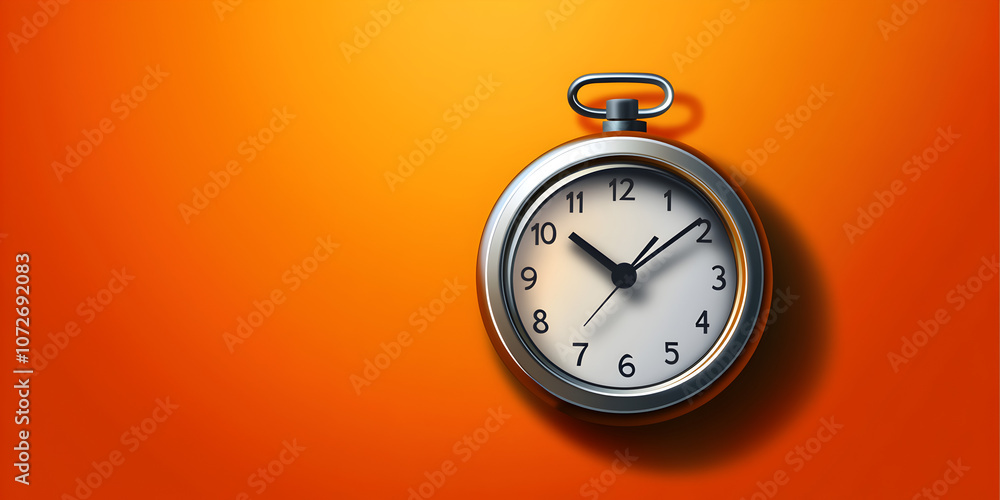 Stopwatch icon web banner. Stopwatch icon isolated on orange background with copy space. Stopwatch icon web banner. Stopwatch icon isolated on orange background with copy space.