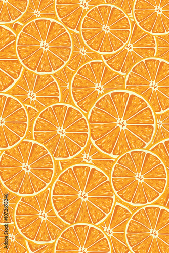 Orange fruit with slice on white background