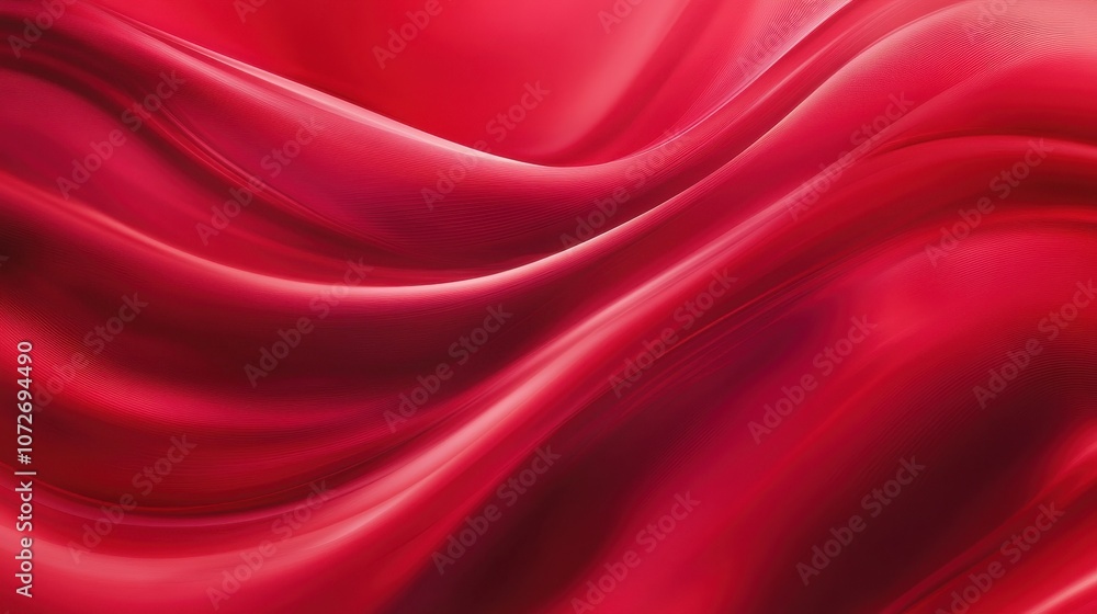 Obraz premium Abstract Red Wave Background Fluid, Dynamic, Curvy, and Vibrant Design.