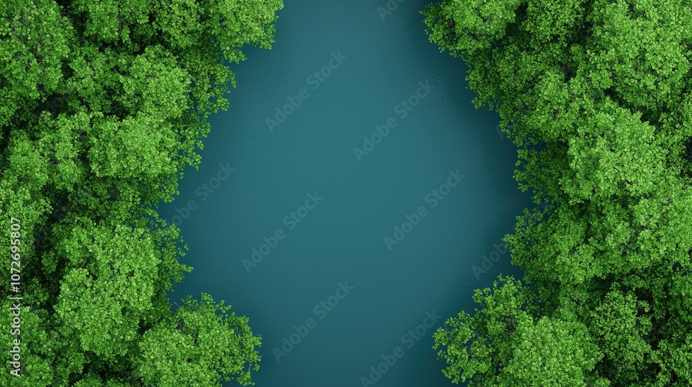 Lush Green Canopy Frame Nature Background with Copy Space Lush Green Canopy Frame Nature Background with Copy Space