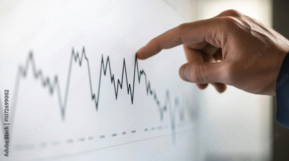 Businessman Pointing at Chart on Whiteboard Businessman Pointing at Chart on Whiteboard