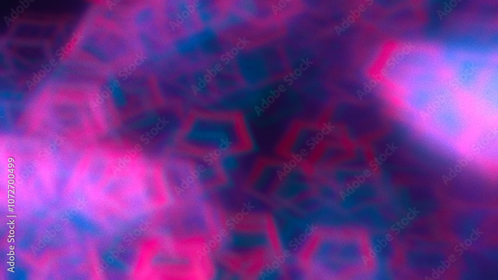 Abstract psychedelic fluorescent background with chaotic burst of bright blue and neon pink glowing shapes. Blurred kaleidoscopic pattern. Rave party disco vibes. Laser rays reflection. Grainy texture Abstract psychedelic fluorescent background with chaotic burst of bright blue and neon pink glowing shapes. Blurred kaleidoscopic pattern. Rave party disco vibes. Laser rays reflection. Grainy texture