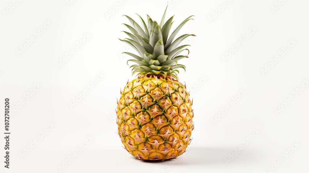Fresh Ripe Pineapple Isolated on White Fresh Ripe Pineapple Isolated on White