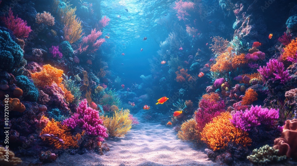 Vibrant Coral Reef Underwater Scene Vibrant Coral Reef Underwater Scene