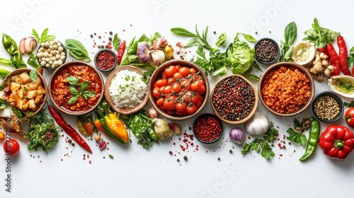 Fototapeta Naklejka Na Ścianę i Meble -  Spices and Ingredients for Delicious Dishes