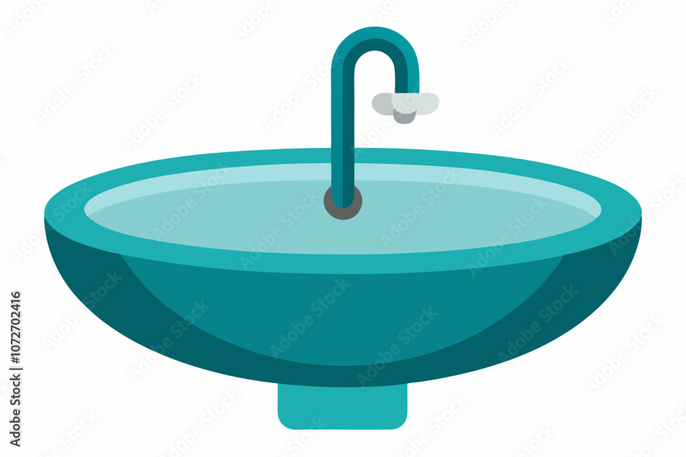 custom made wallpaper toronto digital Illustration of isolated bathroom sink on white background