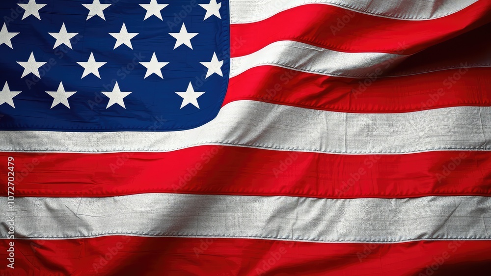 Fototapeta premium American flag texture, American flag waving in the wind