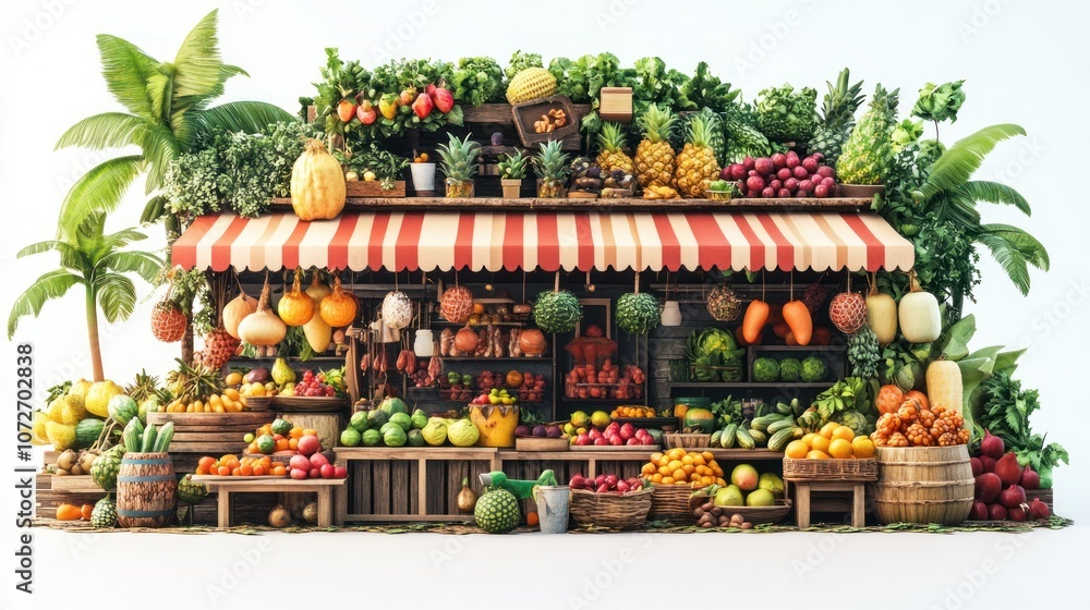A Colorful Fruit Stand A Colorful Fruit Stand