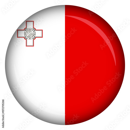 Malta flag circle pin and badge photo