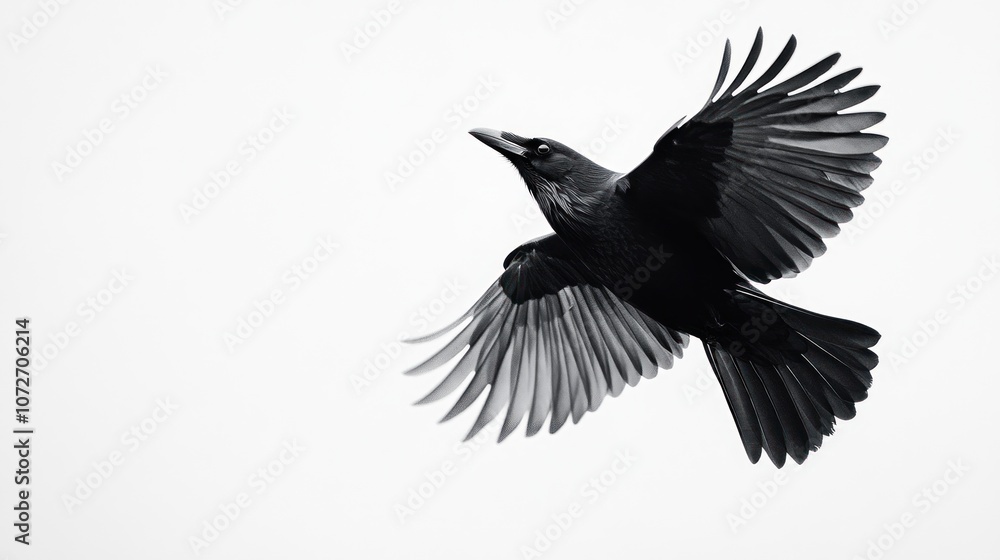 Obraz premium Black Crow in Flight