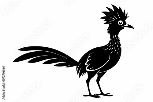  hoatzin bird icons. hoatzin bird silhouette vector illustration on a white background, hoatzin silhouette vector art illustration, Hoatzin Bird Silhouette Clipart - bird logo design, Hoatzin Bird.