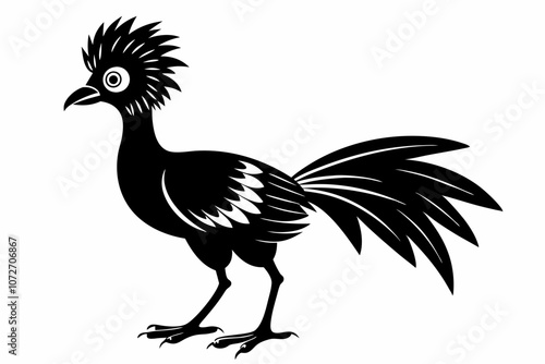  hoatzin bird icons. hoatzin bird silhouette vector illustration on a white background, hoatzin silhouette vector art illustration, Hoatzin Bird Silhouette Clipart - bird logo design, Hoatzin Bird.