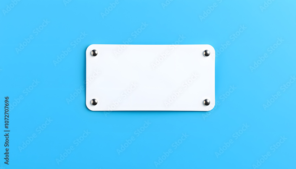 Blank badge mockup isolated on blue background. Name Tag with ribbon isolated with white highlights, png Blank badge mockup isolated on blue background. Name Tag with ribbon isolated with white highlights, png