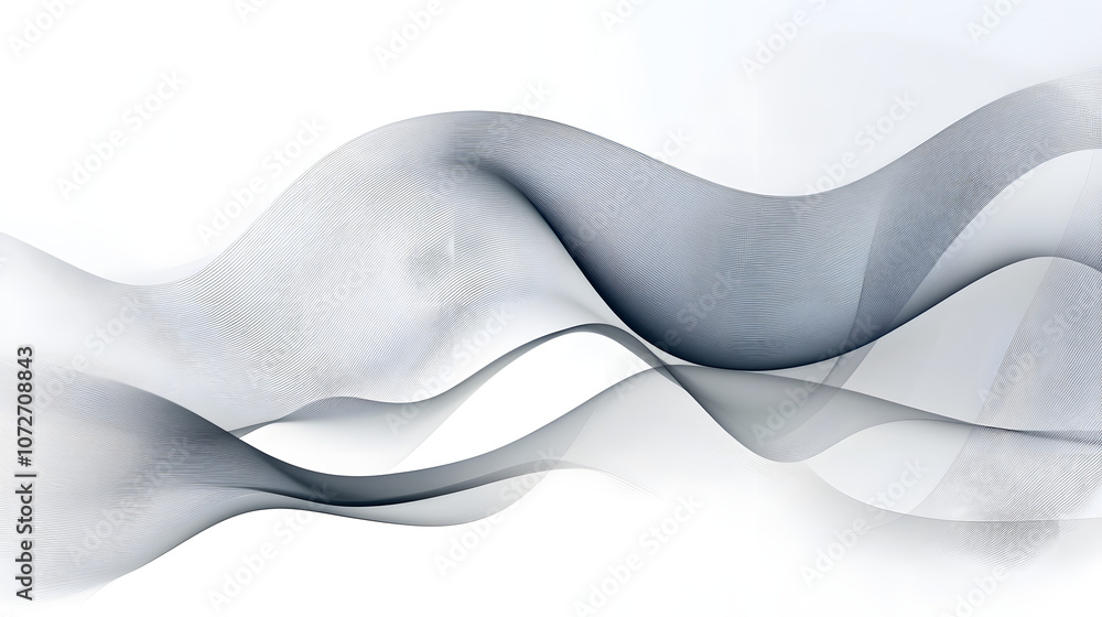 Abstract grayscale wave patterns with fluid motion and soft gradients. Abstract grayscale wave patterns with fluid motion and soft gradients.