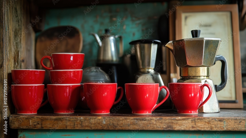 Red Cups and a Coffee Pot Red Cups and a Coffee Pot