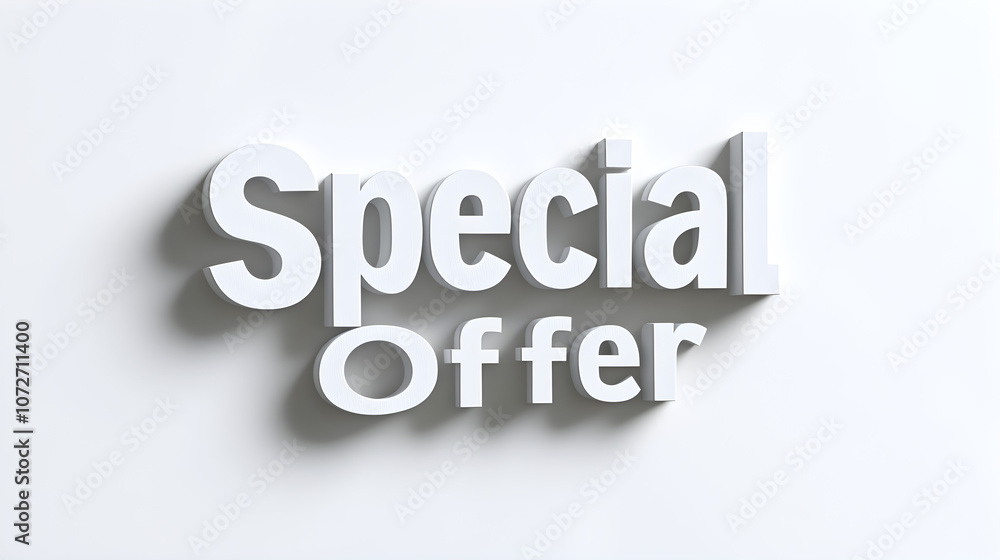 'Special Offer' appearing like letters cut out of paper with shadows 'Special Offer' appearing like letters cut out of paper with shadows