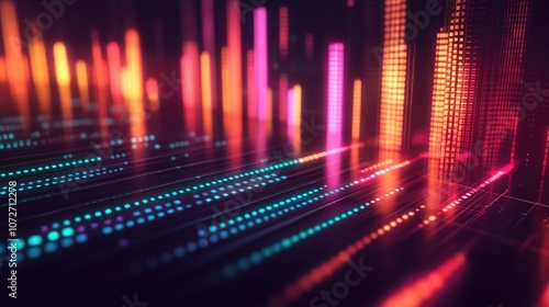 Colorful Abstract Digital Sound Wave Visualization