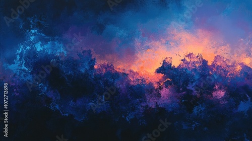 Vibrant Colorful Abstract Cloudscape at Dusk