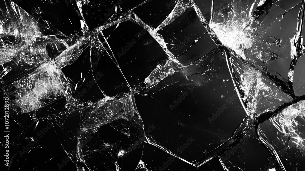 Fractured Glass Background with Dark Texture Fractured Glass Background with Dark Texture